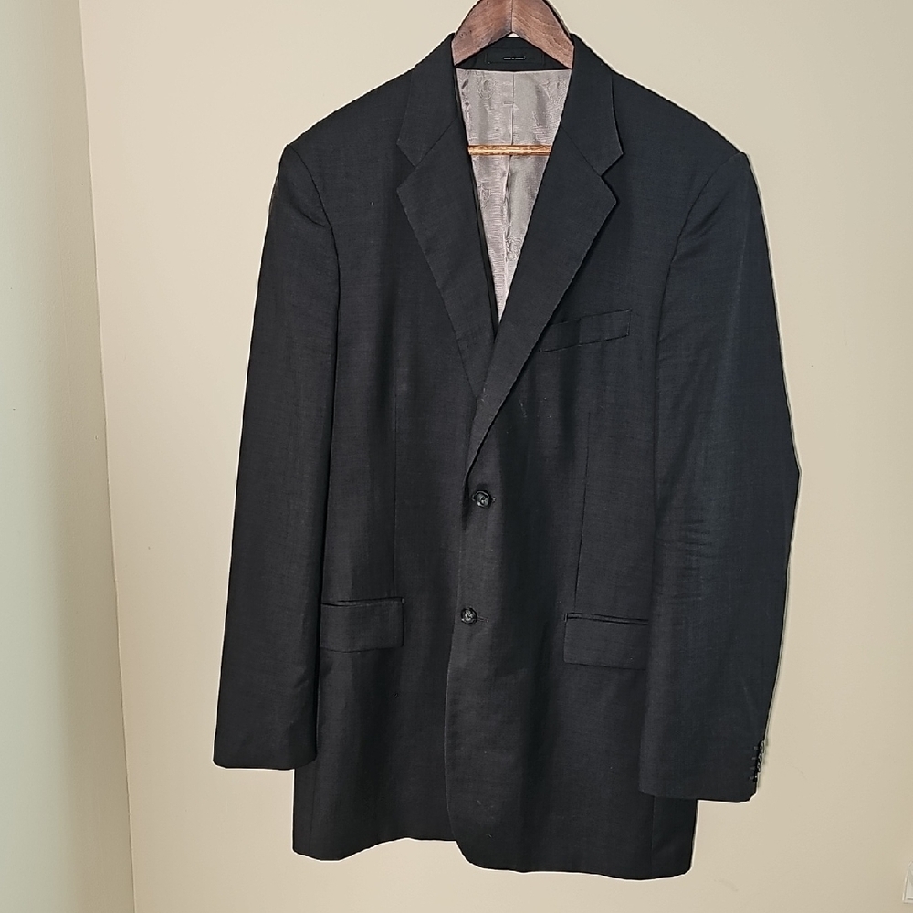 Classic Dark Gray Men's Blazer. 44L. 89% Wool 11% Mohair Made In TURKEY